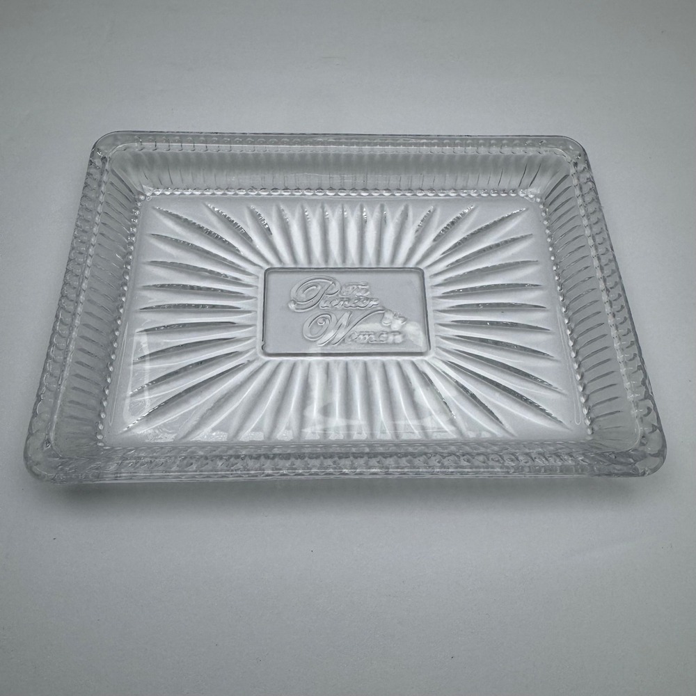 The Pioneer Woman Serving Tray Clear Glass Adeline Sunburst Rectangular